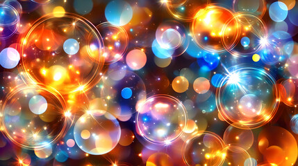 Wall Mural - sparkling light bubbles abstract background, bokeh, bright, colorful, colors, design