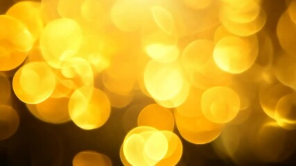 Poster - Golden Sparkle Bokeh Glitter on a Black Background for Celebrations Generative AI