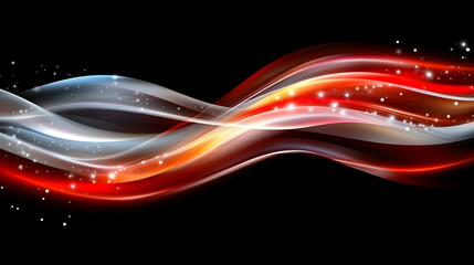 Wall Mural - abstract red and white wave with sparkling lights, waves, sparkle, sparkles, glowing, shine