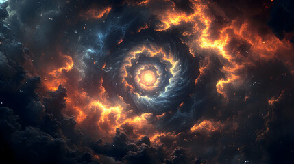 Wall Mural - celestial vortex fiery nebula swirl, space, cosmos, galaxy, universe, stars