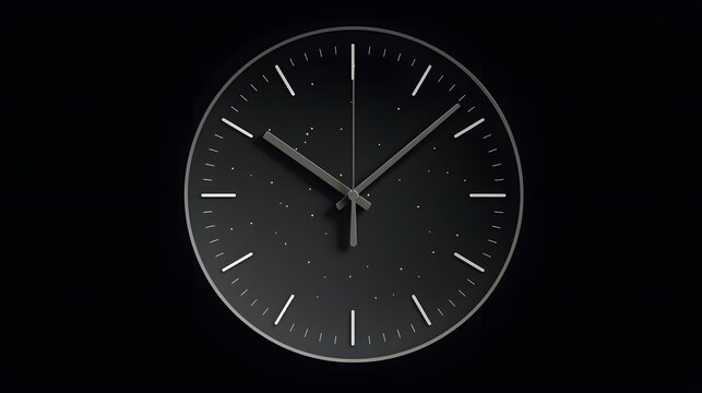 A minimalist clock face showing midnight to welcome the New Year AI generated illustration