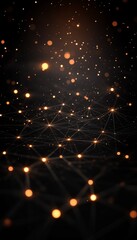 Poster - Abstract Network Connections with Glowing Lights, Digital Communication and Technology Background