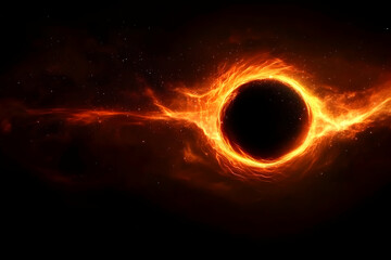 Wall Mural - fiery cosmic ring abstract background, space, nebula, galaxy, stars, fire