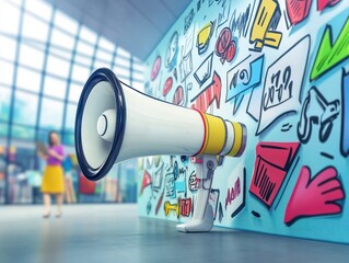 Poster - Marketing business concept on the virtual screen.