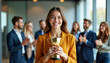 © Leah - Businesswoman Winning Award, Celebrating Success