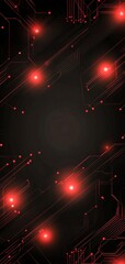 Poster - Futuristic flat cybernetic backdrop featuring red and black design elements. Generative AI