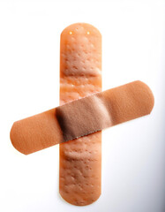 adhesive bandage plaster on white