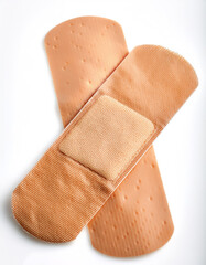 adhesive bandage plaster on white