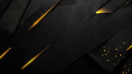 Poster - Abstract background with a modern design featuring dark textures and gold accents, ideal for technology, gaming, or luxury themes in digital media projects