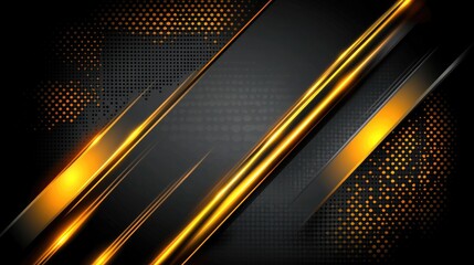 Poster - Abstract Background with Shiny Golden Stripes and Dotted Pattern Ideal for Technology, Business, or Modern Design Concepts in High-Quality Digital Imagery