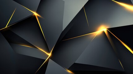 Poster - Abstract Geometric Background with Dynamic Light Effects and Angular Shapes in Dark Palette, Perfect for Modern Design Projects and Artistic Applications
