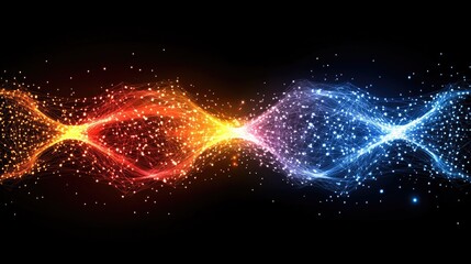 Poster - Vibrant Flow of Energy with Electric Sparks and Colorful Waves Creating a Stunning Abstract Background for Creative Design Projects