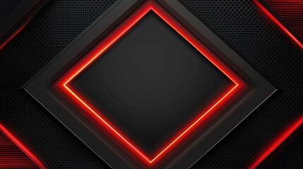 Poster - Abstract Background Featuring Dark Textures with a Glowing Red Diamond Shape in a Modern Futuristic Style for Design and Branding Purposes