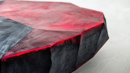 Poster - Abstract Geometric Art with Bold Red and Black Colors, Emphasizing Texture and Form in a Contemporary Setting for Modern Design Inspiration