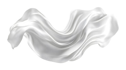 Poster - White silk or satin cloth waving on a transparent background. isolated background.