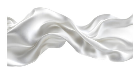 Poster - White silk or satin cloth waving on a transparent background. isolated background.