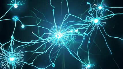 Poster - dynamic animation of neuronal and synapse activity in the brain generative ai