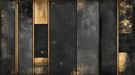 Poster - Abstract Background with Elegant Gold Accents on Dark Textured Panels, Ideal for Modern Designs, Wallpapers, and Creative Visuals for Various Projects