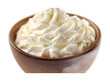 © Mahemud - white whipped cream bowl caramel isolated white background