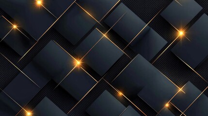 Poster - Abstract Dark Background With Glimmering Golden Light Reflections Creating A Modern Stylish Texture For Design Projects And Digital Use