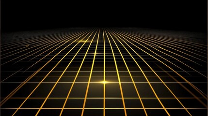  - Futuristic 3D Grid on a Dark Background with Glowing Lines and Dots, Symbolizing Technology, Science, and Digital Innovation in Modern Design Concepts