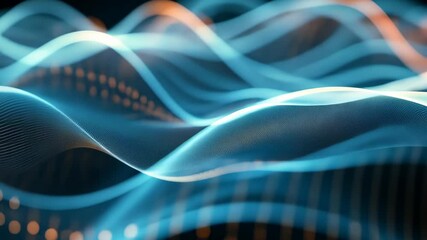 Fototapete - Blue Wave against a dark background. Abstract wallpaper