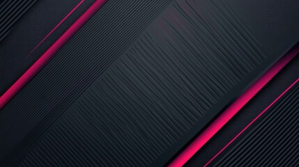 Poster - Abstract background featuring dark textured layers with subtle pink neon highlights, perfect for design projects seeking modern elegance and depth in visual composition.