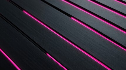 Poster - Abstract Background of Dark Wood Panels with Neon Pink Light Strips Creating a Contemporary and Futuristic Aesthetic for Design Projects