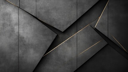 Poster - Modern Abstract Background Featuring Textured Gray Panels with Dynamic Gold Accents and Stylish Geometric Lines for Creative Design Projects