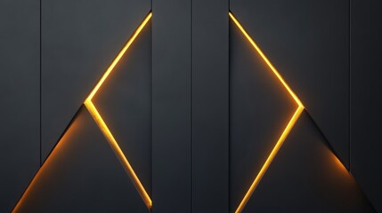 Poster - Abstract Modern Architectural Design Featuring Geometric Shapes with Warm Light Accent in Contemporary Interior Space