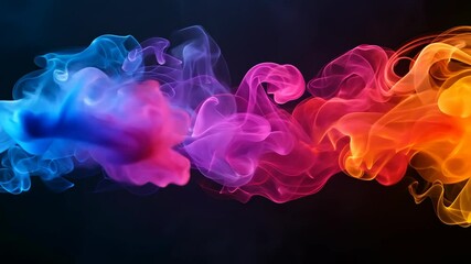 Fototapete - Neon lights lines against a dark background. Abstract wallpaper