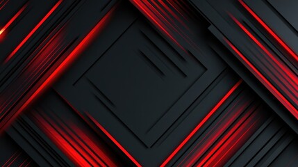 Poster - Abstract geometric background featuring vibrant red lines on a dark textured surface, creating a modern and dynamic visual effect ideal for design projects and digital art.