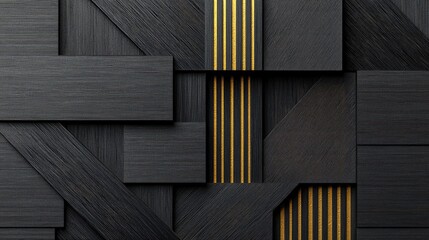 Poster - Stylish Abstract Background with Black Textures and Gold Stripes, Perfect for Modern Designs and Creative Projects in Various Applications