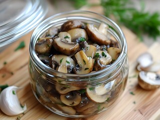 Marinated mushrooms with garlic