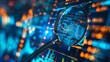 © Badass Prodigy - A magnifying glass focuses on a digital display of financial data and charts, symbolizing analysis and insights.