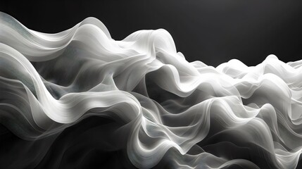 Poster - A black and white image of a wave with a white background