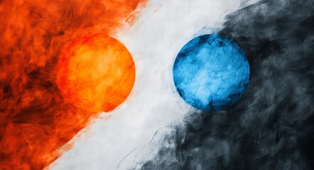 Poster - Contrast of elements a visual exploration of warm and cool colors in art
