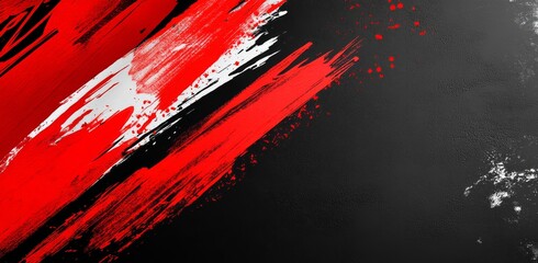 Poster - Dynamic fusion of red and black an abstract art exploration