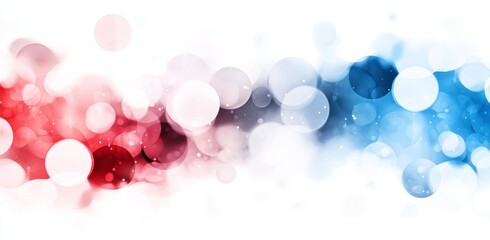 Poster - Vibrant abstract background of red white and blue bokeh lights for creative design