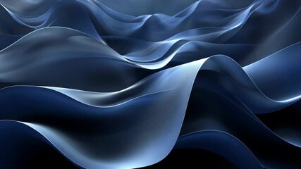 Fototapete - Blue Wave against a dark background. Abstract wallpaper