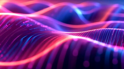 Fototapete - Neon lights lines against a dark background. Abstract wallpaper