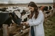 © YURIMA - A dedicated veterinarian tends to cows on a serene farm, focusing on livestock health and compassion in agriculture, highlighting the relationship between nature and the profession