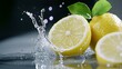 © Alpha - Fresh lemon in motion, dramatic water splash, moody lighting