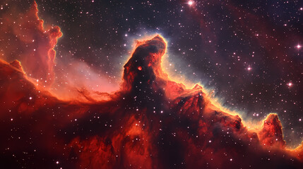red nebula in space. nebula. illustration