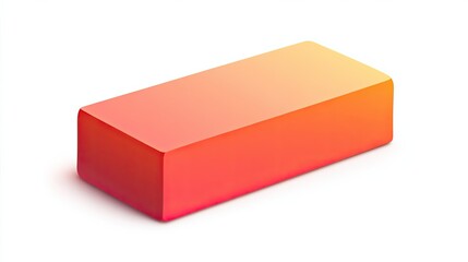 Poster - A red and orange rectangular prism with a slight perspective on a white background.