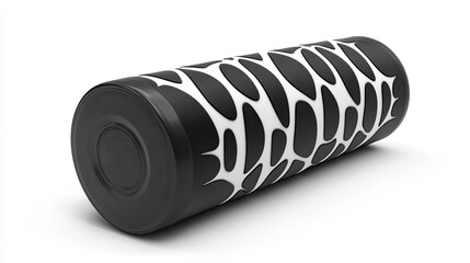 Poster - Black and White Cylindrical Object with Abstract Pattern