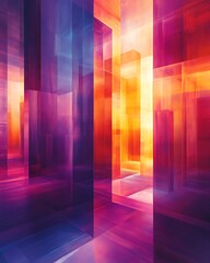 Poster - Abstract Digital Space with Vibrant Color Blocks