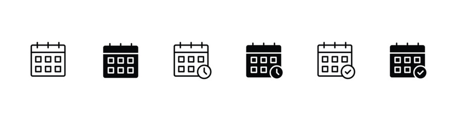 Wall Mural - calendar icon set. calender symbol vector