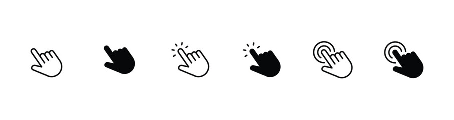 Poster - Hand pointer icons. Pointer click icon vector