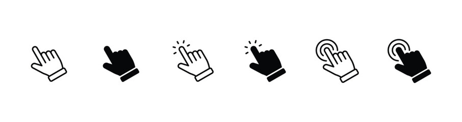 Poster - Hand pointer icons. Pointer click icon vector